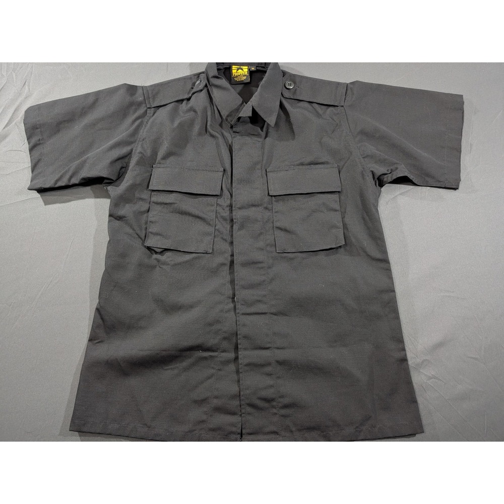 Propper Public Safety Men Black Short Sleeve Tactical Shirt Battle Rip SR Small
